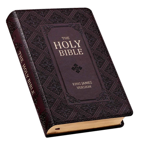 Dark Brown Faux Leather Giant Print Standard-size King James Version Bible with Thumb Index