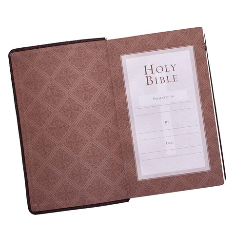 Dark Brown Faux Leather Giant Print Standard-size King James Version Bible with Thumb Index