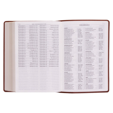 Saddle Tan Faux Leather Super Giant Print King James Version Bible