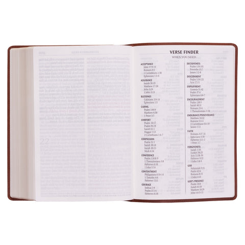 Saddle Tan Faux Leather Super Giant Print King James Version Bible