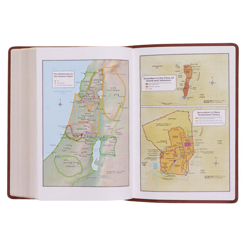 Saddle Tan Faux Leather Super Giant Print King James Version Bible