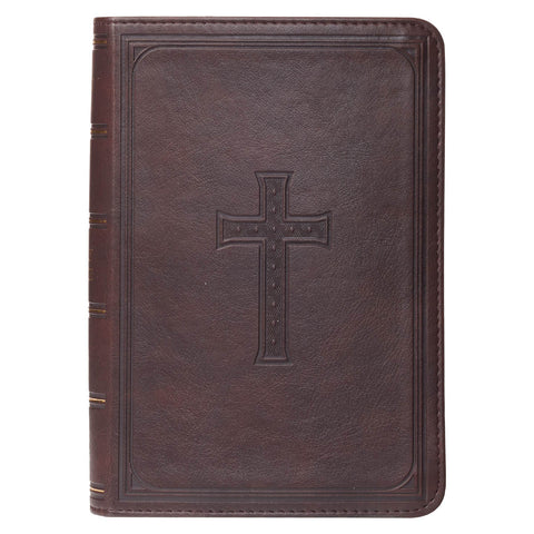Dark Brown Faux Leather Large Print Compact King James Version Bible