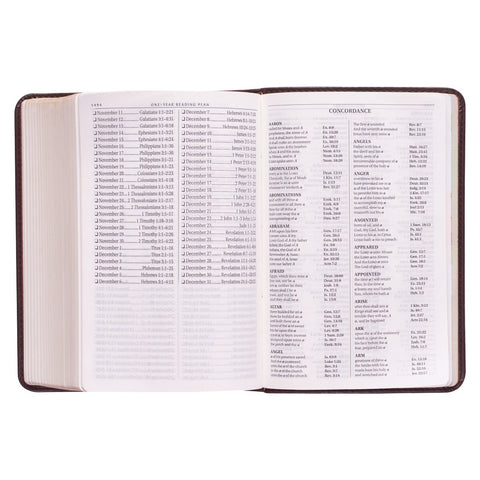 Dark Brown Faux Leather Large Print Compact King James Version Bible