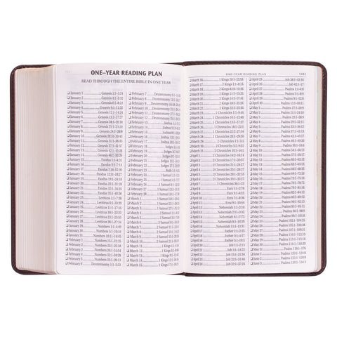 Dark Brown Faux Leather Large Print Compact King James Version Bible