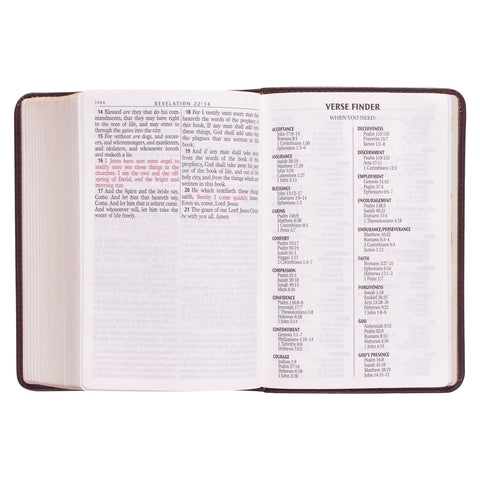 Dark Brown Faux Leather Large Print Compact King James Version Bible