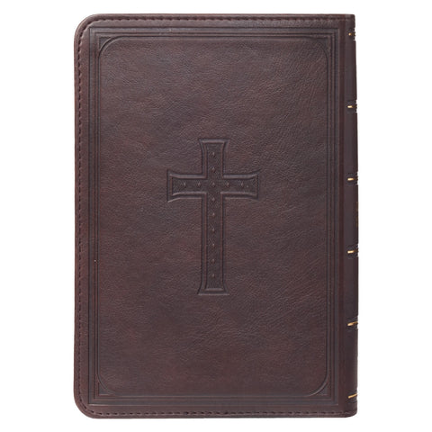 Dark Brown Faux Leather Large Print Compact King James Version Bible