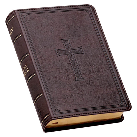 Dark Brown Faux Leather Large Print Compact King James Version Bible