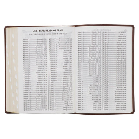 Chestnut Brown Faux Leather Super Giant Print King James Version Bible with Thumb Index