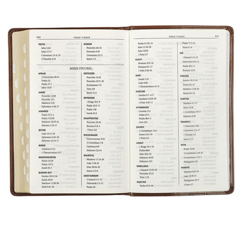 Medium Brown King James Version Deluxe Gift Bible with Thumb Index