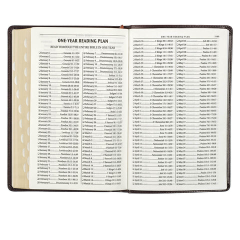 Dark Brown Faux Leather King James Version Deluxe Gift Bible with Thumb Index