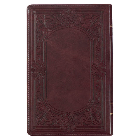 Dark Brown Faux Leather King James Version Deluxe Gift Bible with Thumb Index