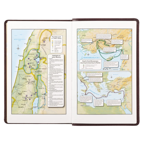 Dark Brown Faux Leather King James Version Deluxe Gift Bible with Thumb Index