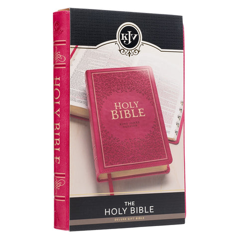 Pink Faux Leather King James Version Deluxe Gift Bible with Thumb Index