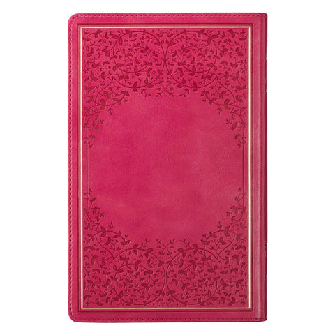 Pink Faux Leather King James Version Deluxe Gift Bible with Thumb Index