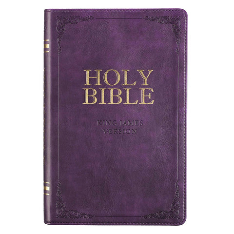 Purple Faux Leather King James Version Deluxe Gift Bible with Thumb Index