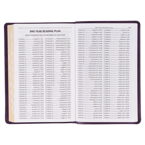 Purple Faux Leather King James Version Deluxe Gift Bible with Thumb Index