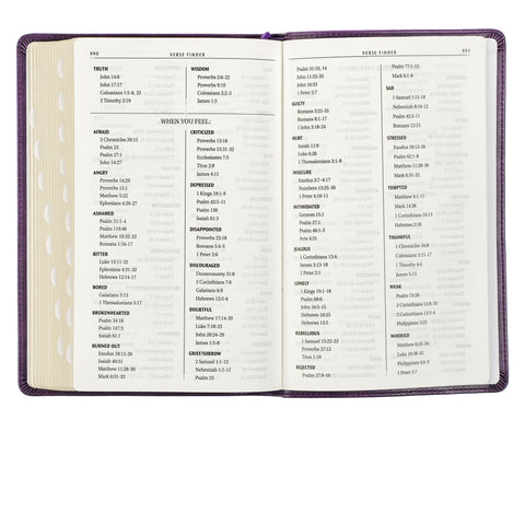 Purple Faux Leather King James Version Deluxe Gift Bible with Thumb Index