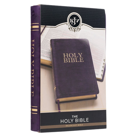 Purple Faux Leather King James Version Deluxe Gift Bible with Thumb Index