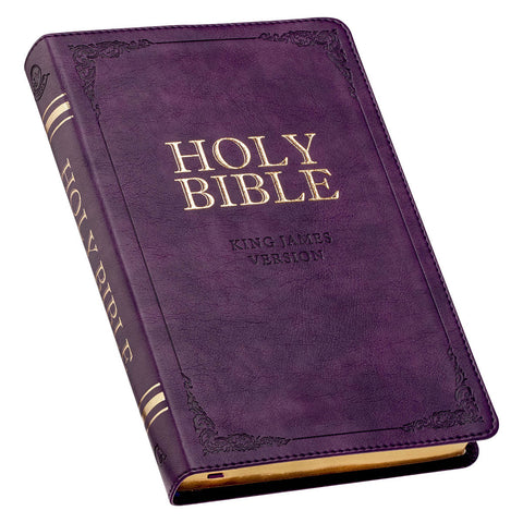 Purple Faux Leather King James Version Deluxe Gift Bible with Thumb Index