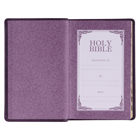 Purple Faux Leather King James Version Deluxe Gift Bible with Thumb Index