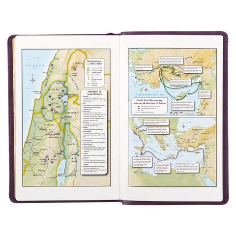 Purple Faux Leather King James Version Deluxe Gift Bible with Thumb Index