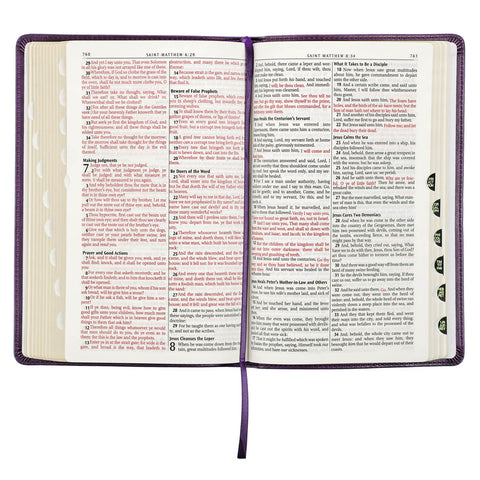 Purple Faux Leather King James Version Deluxe Gift Bible with Thumb Index