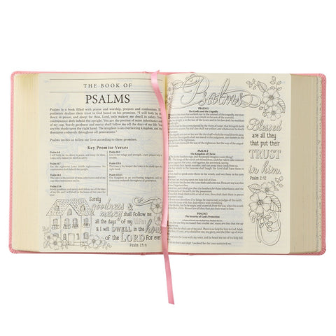 Pink Hardcover Faux Leather KJV My Promise Bible