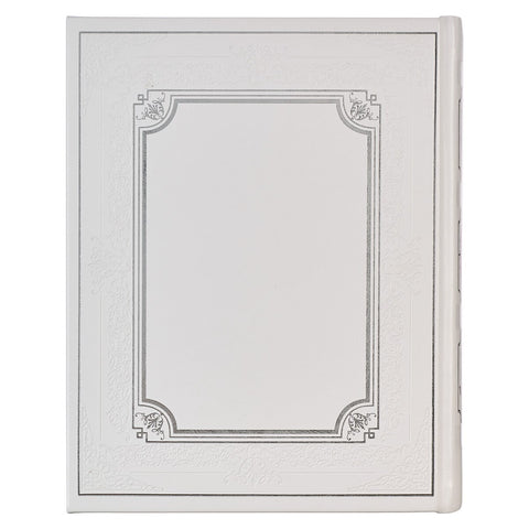 White Faux Leather King James Version Family Bible