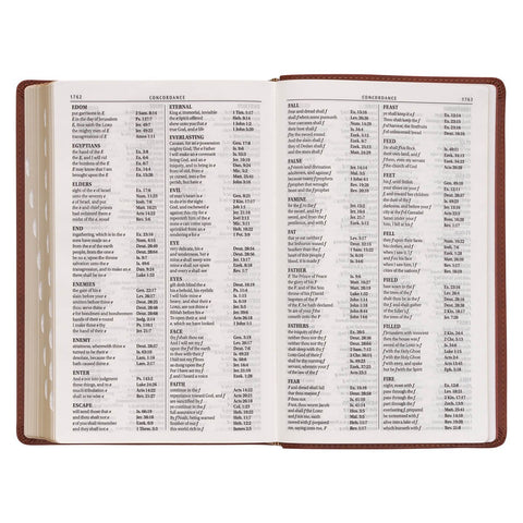 Saddle Tan Faux Leather Giant Print Standard-size King James Version Bible with Thumb Index