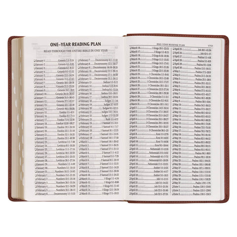 Saddle Tan Faux Leather Giant Print Standard-size King James Version Bible with Thumb Index