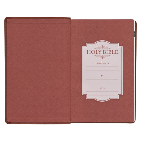 Saddle Tan Faux Leather Giant Print Standard-size King James Version Bible with Thumb Index