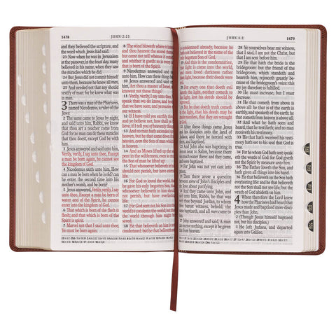 Saddle Tan Faux Leather Giant Print Standard-size King James Version Bible with Thumb Index