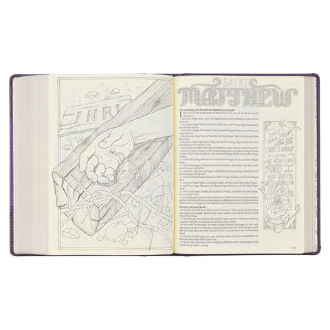 Purple Faux Leather Hardcover KJV My Creative Bible