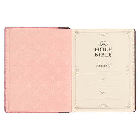 Brown and Pink Faux Leather Hardcover Note-taking Bible