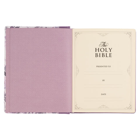 Purple Floral Faux Leather Hardcover Note-taking Bible