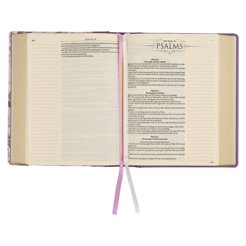 Purple Floral Faux Leather Hardcover Note-taking Bible