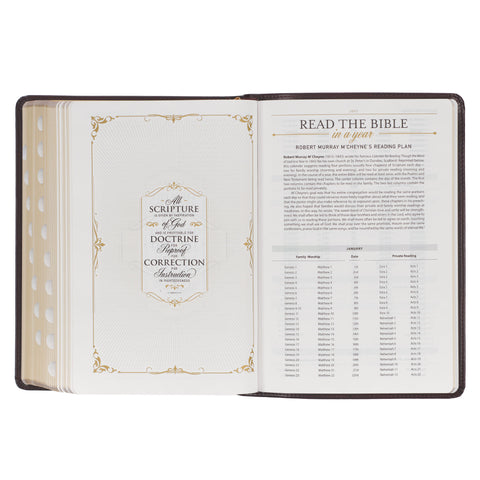 Burgundy Faux Leather King James Version Study Bible with Thumb Index