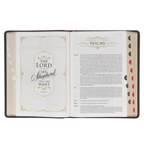 Burgundy Faux Leather King James Version Study Bible with Thumb Index