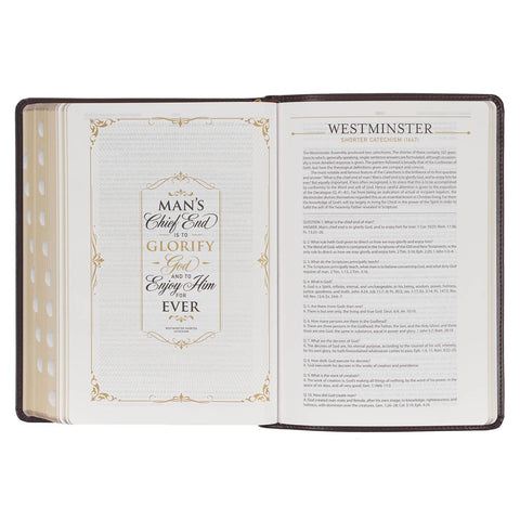 Burgundy Faux Leather King James Version Study Bible with Thumb Index