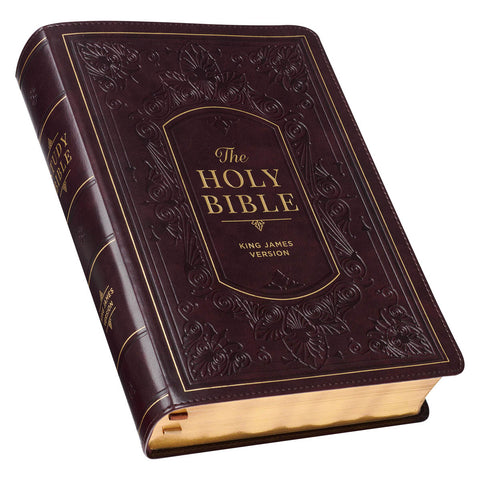 Burgundy Faux Leather King James Version Study Bible with Thumb Index