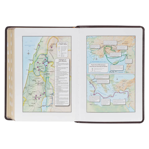 Burgundy Faux Leather King James Version Study Bible with Thumb Index