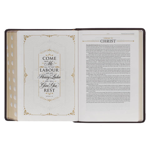 Burgundy Faux Leather King James Version Study Bible with Thumb Index