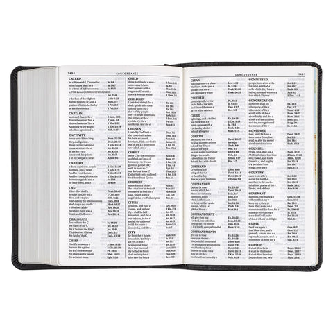 Black Faux Leather Large Print Compact King James Version Bible