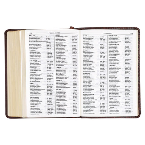 Medium Brown Faux Leather Large Print Compact King James Version Bible