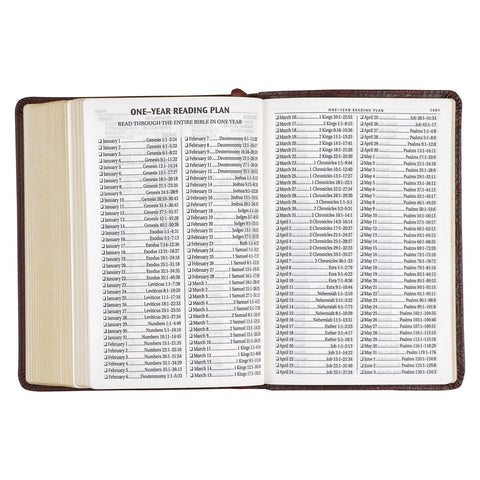 Medium Brown Faux Leather Large Print Compact King James Version Bible