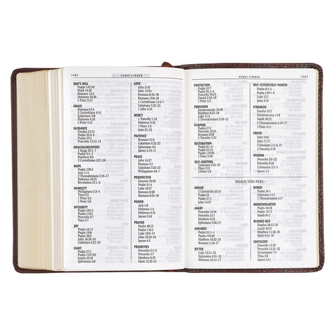 Medium Brown Faux Leather Large Print Compact King James Version Bible