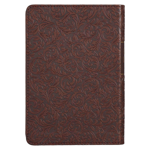 Medium Brown Faux Leather Large Print Compact King James Version Bible