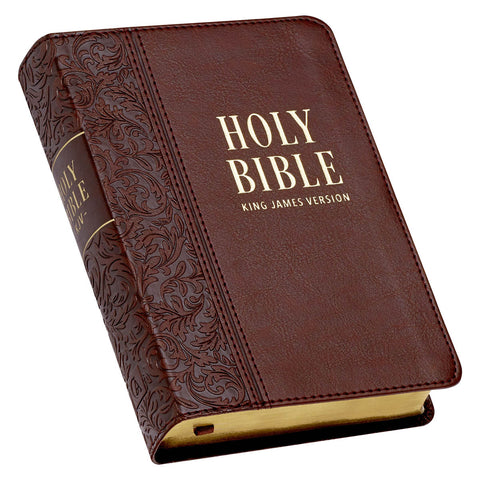 Medium Brown Faux Leather Large Print Compact King James Version Bible