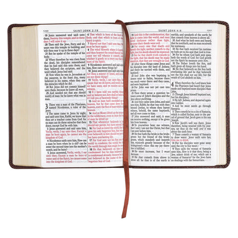 Medium Brown Faux Leather Large Print Compact King James Version Bible
