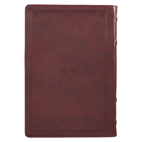 Burgundy Faux Leather Large Print Thinline King James Version Bible with Thumb Index